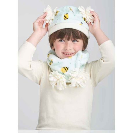 S9657 Children's Hats and Mittens In Sizes S-M-L and Cowl Scarves