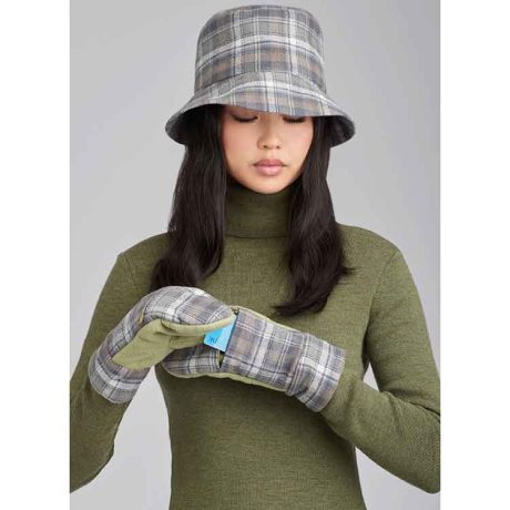 S9658 Misses' Hats, Headband, Mittens in Sizes S-M-L, Cowl and Infinity Scarf