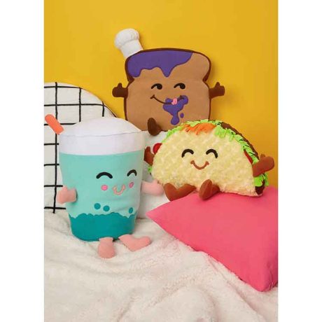 S9667 Plush Taco, Toast and Bubble Tea by Carla Reiss