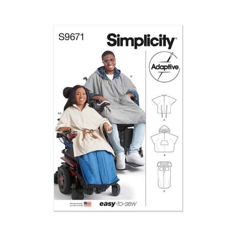 S9671 Poncho with Detachable Hood and Wheelchair Blanket