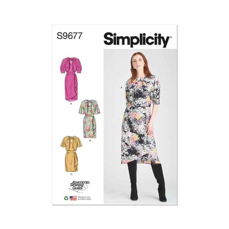 S9677 Misses' Dresses with Sleeve and Length Variations - Designed for American Sewing Guild