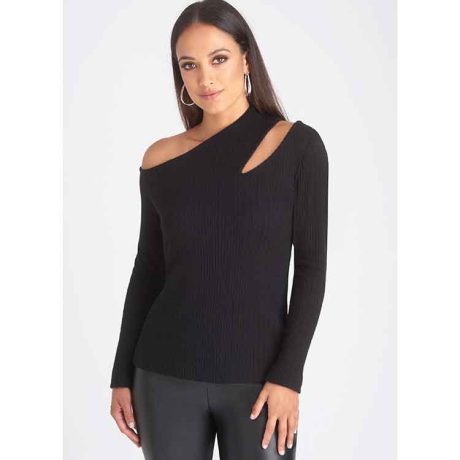 S9679 Misses' Knit Top with Sleeve Variations