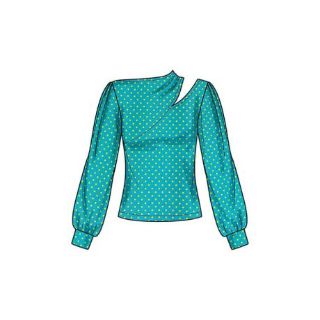 S9680 Women's Knit Top with Sleeve Variations