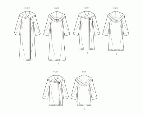 S9684 Misses' Hooded Coats and Jacket with Length Variations