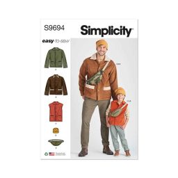 S9694 Boys' and Men's Jacket, Vest, Hat and Crossbody Bag