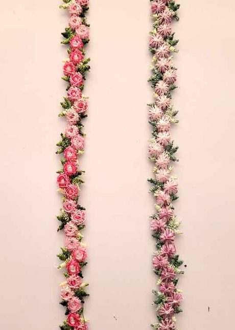 Embroidered 3D flower trim, 15mm