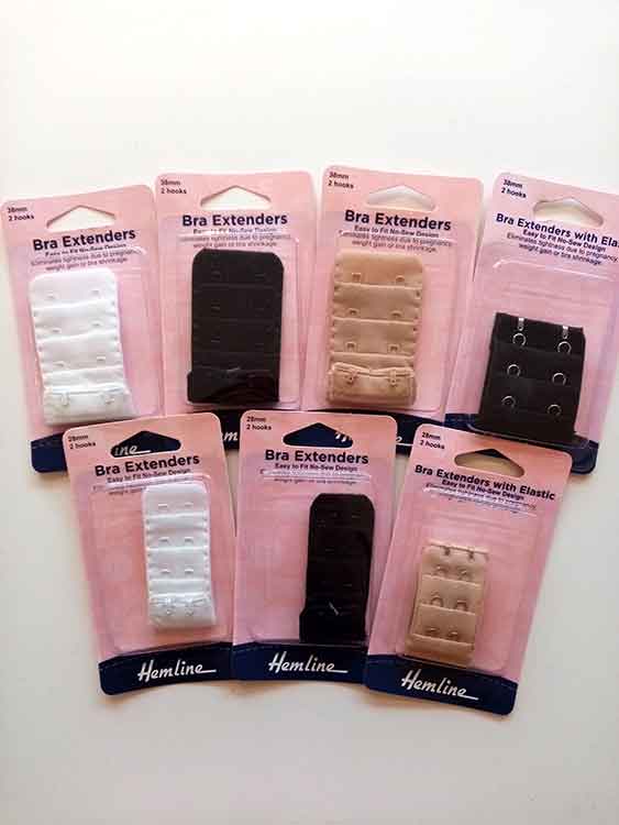 Bra Extenders 3 PACK 1 Hook 19mm BLACK Bra Extension Strap -  Ireland