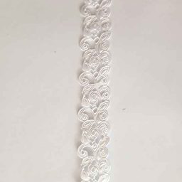 Laser-cut satin braid trim, 22mm (white)