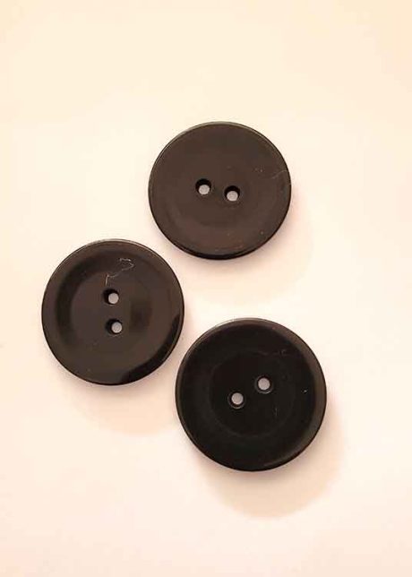Black shiny 'pearlescent' button, (38mm)