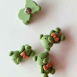 Teddy Bear buttons, 18mm (green)