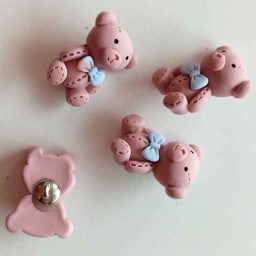 Teddy Bear buttons, 18mm (pink)