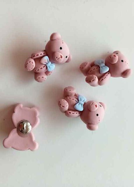 Teddy Bear buttons, 18mm (pink)