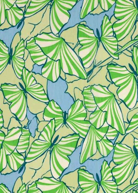 "Butterfly Kaleidoscope", Yoryu chiffon (green/blue) - Image 2