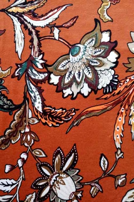 Tobacco baroque print stretch viscose - Image 2