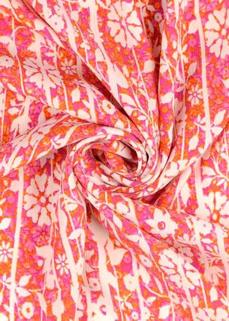 "Summer Shower", viscose crepe (coral)