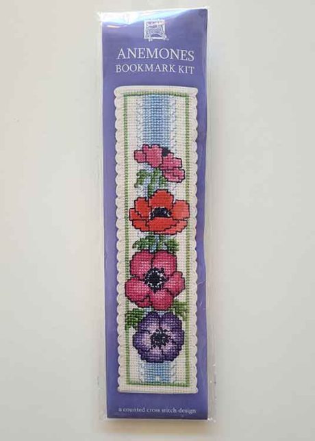 "Anemones" Bookmark Cross-Stitch Embroidery Kit