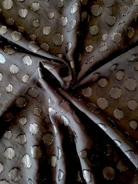 Black chiffon with glitter circle motif