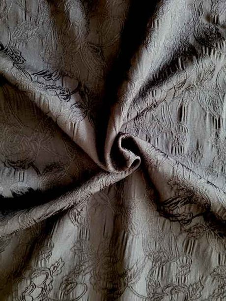 Black floral motif jacquard