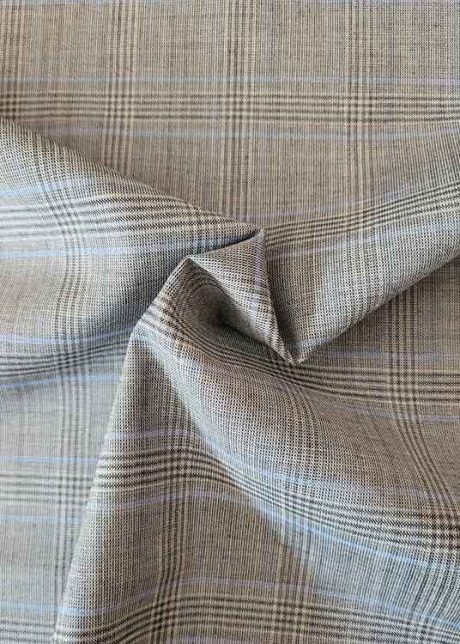 Sky blue/grey Prince of Wales check wool
