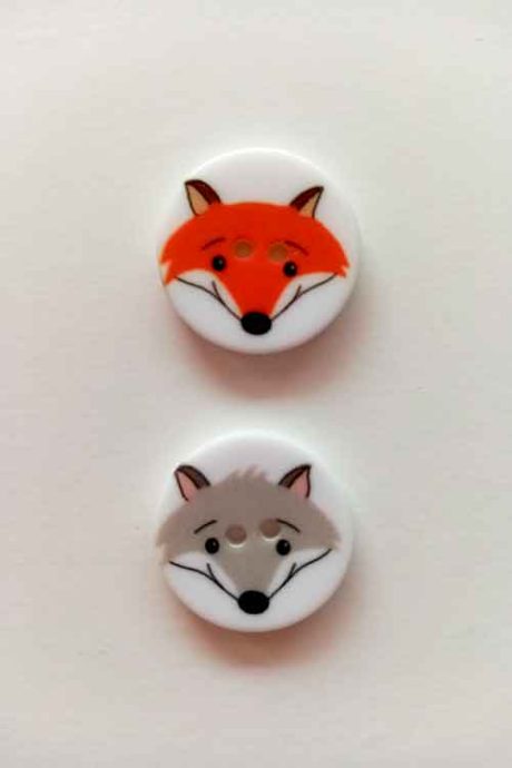 Children's fox buttons, 15mm