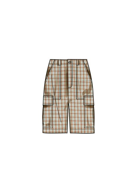 S9718 Men's Knit Top, Cargo Pants and Shorts