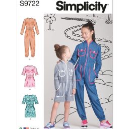 S9722 Children's and Girls' Jumpsuit, Romper and Dress