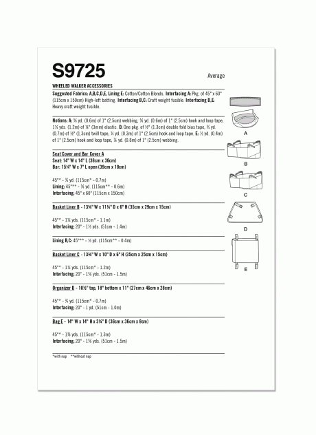 S9725 Wheeled Walker Accessories