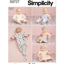 S9727 15" Baby Doll Clothes, Hat and Headband
