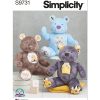 S9731 Stuffed Bear by Carla Reiss Design
