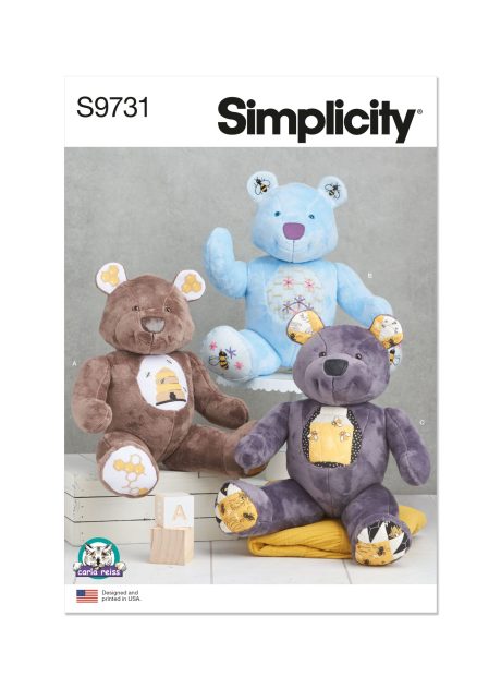 S9731 Stuffed Bear by Carla Reiss Design