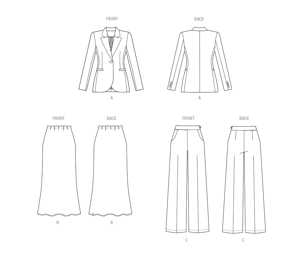 B6933 Misses' Jacket, Skirt and Pants - Sew Irish