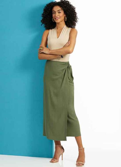 B6934 Misses' Wrap Skirt in Two Lengths