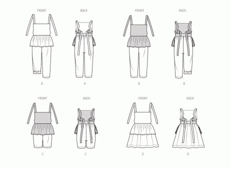 B6936 Toddlers' Overalls and Dress