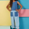 B6937 Children's and Girls' Dress, Romper and Hat in Sizes S-M-L