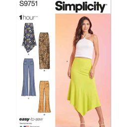 S9751 Misses' Knit Skirts and Pants in Two Lengths