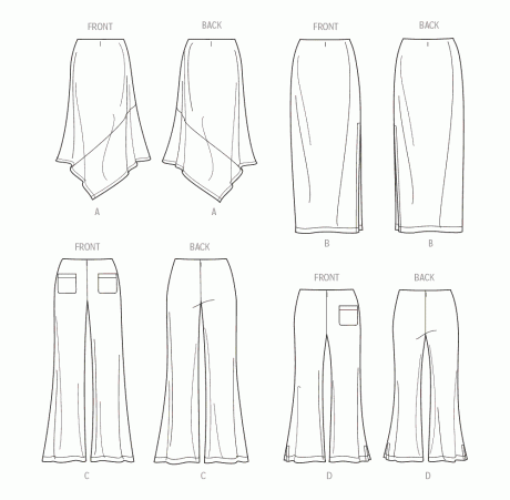 S9752 Women's Knit Skirts and Pants in Two Lengths