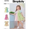 S9760A Toddlers' Dress with Sleeve Variations