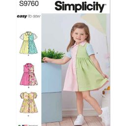 S9760A Toddlers' Dress with Sleeve Variations