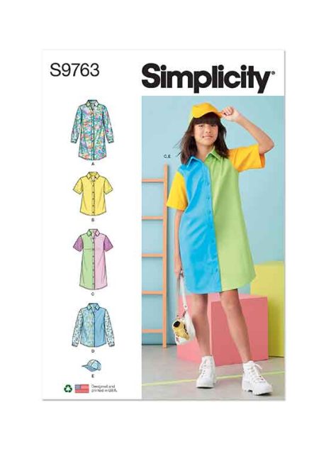 S9763A Girls' Shirtdresses, Shirts and Hat
