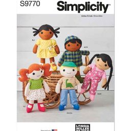 S9770OS 14 1/2" Cloth Dolls and Clothes by Longia Miller