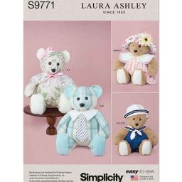 S9771OS Plush Bear with Clothes and Hats by Laura Ashley