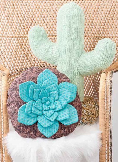 S9772OS Decorative Succulent and Cactus Plush Pillows by Carla Reiss Design