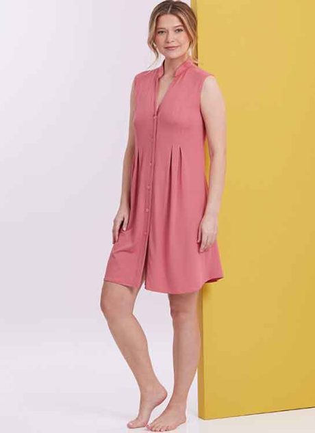 B6945 Misses' Knit Lounge Top, Dress and Pants