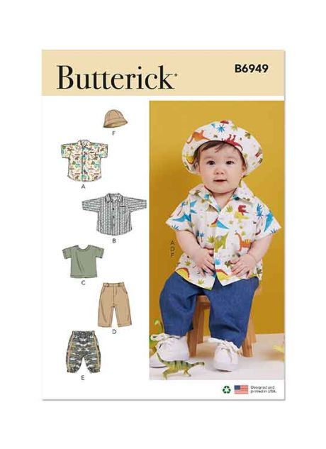 B6949 Babies' Shirts, T-Shirt, Pants and Hat