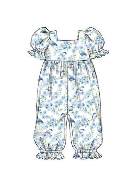 B6950 Babies' Rompers, Dress, Bloomers and Headband