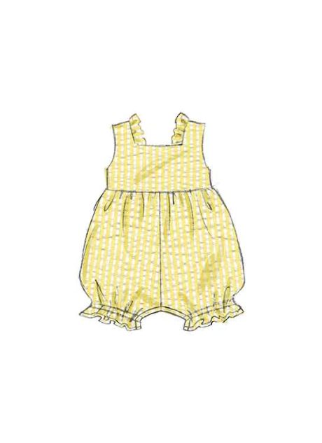 B6950 Babies' Rompers, Dress, Bloomers and Headband