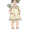 B6951 Toddlers' Dress, Tops, Shorts, Pants and Kerchief