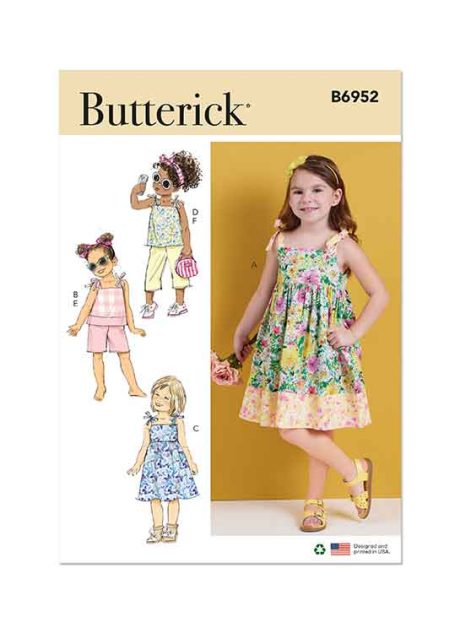 B6952 Children's Dresses, Tops, Shorts and Pants