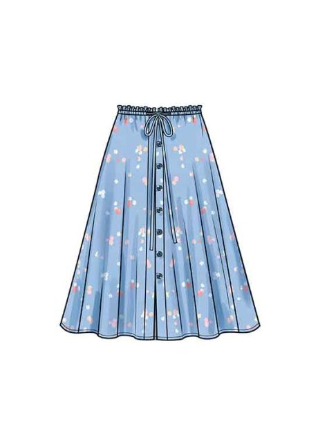 S9787 Women's Skirt With Hemline Variations