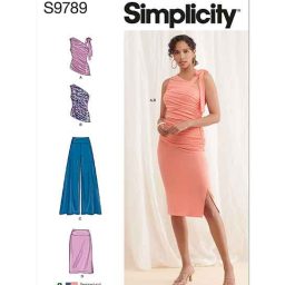 S9789 Misses Knit Tops, Pants and Skirt